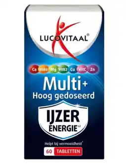 De Online Drogist Lucovitaal Multi+ IJzer Energie Tabletten aanbieding