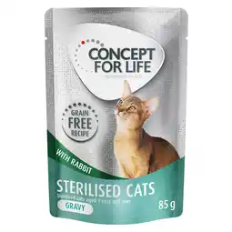 Zooplus Concept for Life Sterilised Cats Konijn graanvrij - in Saus Kattenvoer - 48 x 85 g aanbieding