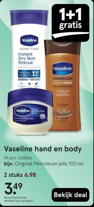 Etos Vaseline hand en body aanbieding