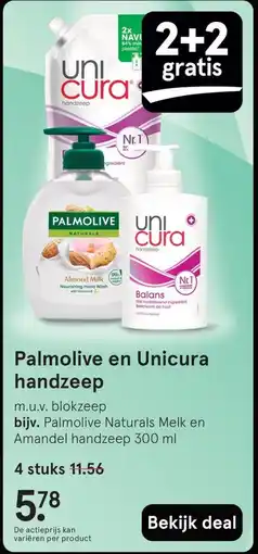 Etos Palmolive en Unicura handzeep aanbieding