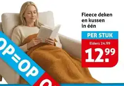 Hoogvliet Fleece deken en kussen in één aanbieding