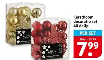 Hoogvliet Kerstboom decoratie set 40 delig aanbieding