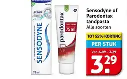 Hoogvliet Sensodyne of Parodontax tandpasta aanbieding