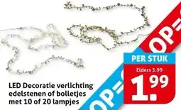 Hoogvliet LED Decoratie verlichting edelstenen of bolletjes met 10 of 20 lampjes aanbieding