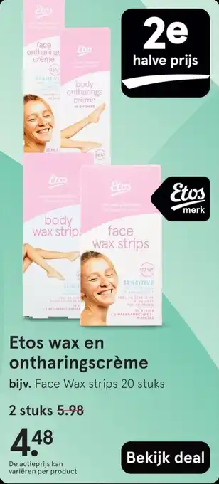 Etos Etos wax en ontharingscrème aanbieding