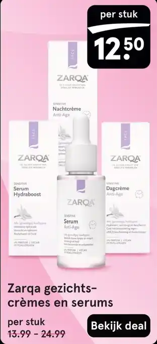 Etos Zarqa gezichts crèmes en serums aanbieding
