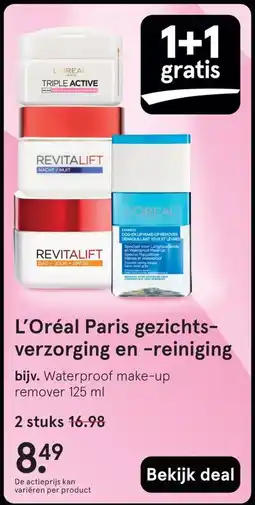 Etos L'Oréal Paris gezichts verzorging en -reiniging aanbieding