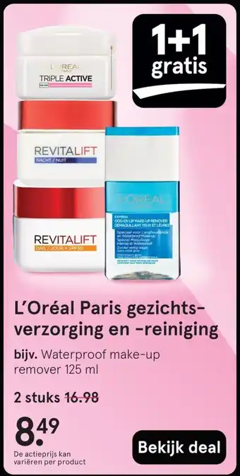 Etos L'Oréal Paris gezichts verzorging en -reiniging aanbieding