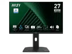 MediaMarkt MSI Pro Mp275qpg - 27 Inch 2560 X 1440 (wqhd) Ips-paneel In Hoogte Verstelbaar aanbieding
