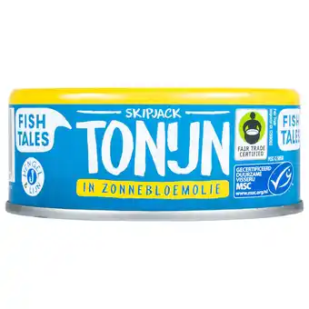 Dekamarkt Fish Tales Skipjack tonijn in zonnebloemolie aanbieding