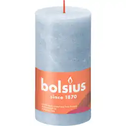 Dekamarkt Bolsius Kaars rustiek sky blue 130/68 aanbieding