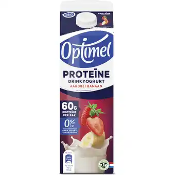 Dekamarkt Optimel Drinkyoghurt aardbei banaan proteine aanbieding