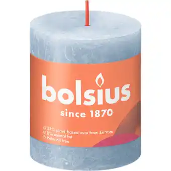 Dekamarkt Bolsius Kaars rustiek sky blue 80/86 aanbieding