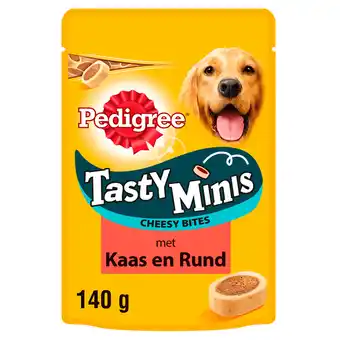 Dekamarkt Pedigree Tasty mini's cheesy bites met kaas en vlees aanbieding