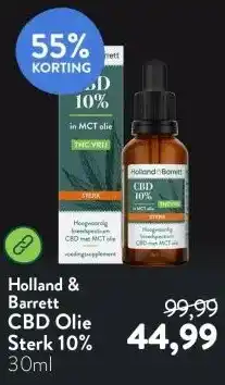 Holland & Barrett CBD Olie Sterk 10% aanbieding