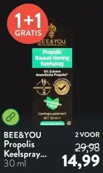 Holland & Barrett Propolis Keelspray Rauwe Honing aanbieding