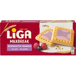 Dekamarkt Liga Milkbreak bosvruchten framboos 6 x 2 stuks aanbieding