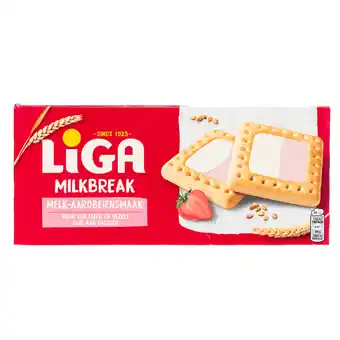 Dekamarkt Liga Milkbreak melk aardbei 6 x 2 stuks aanbieding