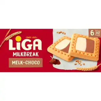 Dekamarkt Liga Milkbreak melk choco 6 x 2 stuks aanbieding