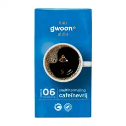 Dekamarkt G'woon Filterkoffie cafeinevrij aanbieding