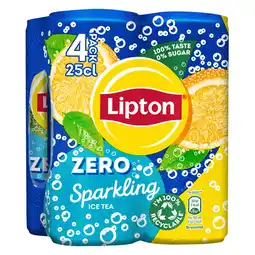 Dekamarkt Lipton Ice tea sparkling zero 4x25 cl aanbieding