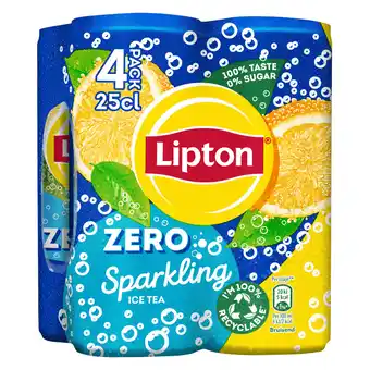 Dekamarkt Lipton Ice tea sparkling zero 4x25 cl aanbieding