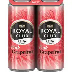 Dekamarkt Royal Club Pink grapefruit 0% 4 x 25cl aanbieding
