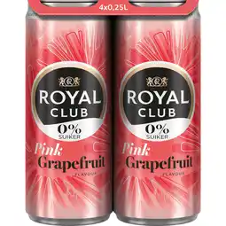 Dekamarkt Royal Club Pink grapefruit 0% 4 x 25cl aanbieding