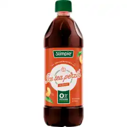Dekamarkt Slimpie Limonadesiroop ice tea peach 0% aanbieding