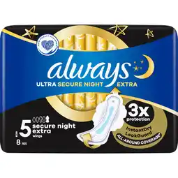 Dekamarkt Always Maandverband ultra secure night extra aanbieding