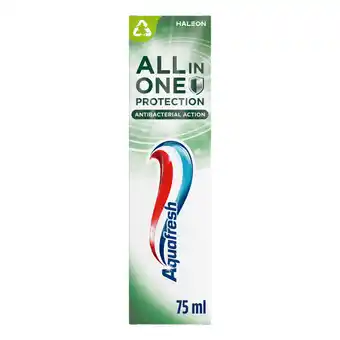 Dekamarkt Aquafresh Tandpasta all-in-one antibacterial action aanbieding