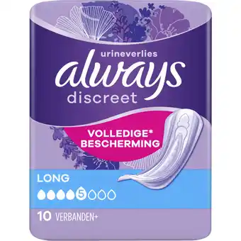 Dekamarkt Always Discreet verband urineverlies long aanbieding