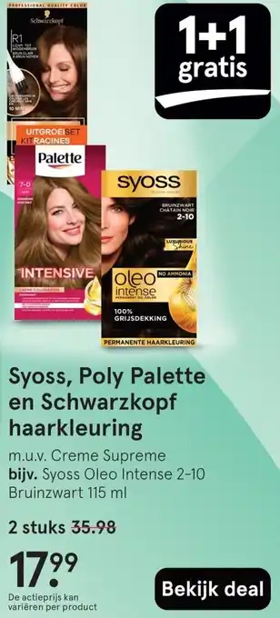 Etos Syoss, Poly Palette en Schwarzkopf haarkleuring aanbieding