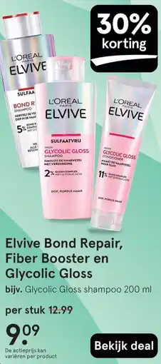 Etos Elvive Bond Repair, Fiber Booster en Glycolic Gloss aanbieding