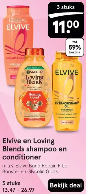 Etos Elvive en Loving Blends shampoo en conditioner aanbieding