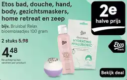 Etos Etos bad, douche, hand, body, gezichtsmaskers, home retreat en zeep aanbieding