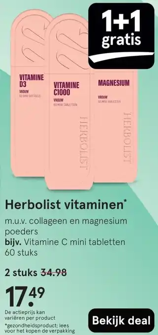 Etos Herbolist vitaminen aanbieding