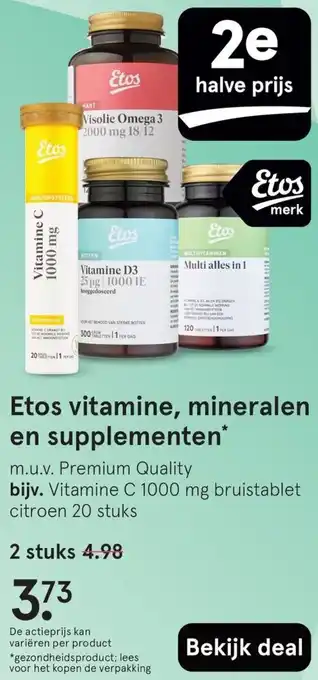 Etos Etos vitamine, mineralen en supplementen aanbieding