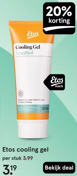 Etos Etos cooling gel aanbieding