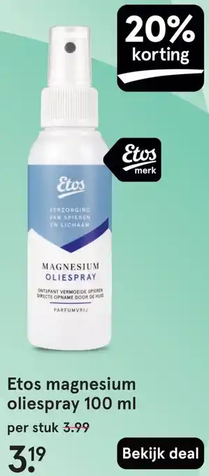 Etos Etos magnesium oliespray aanbieding