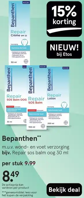 Etos Bepanthen aanbieding