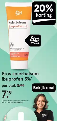 Etos Etos spierbalsem ibuprofen 5% aanbieding