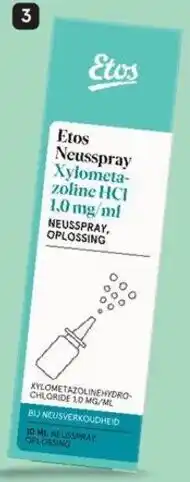Etos Etos Neusspray Xylometazoline HCI 1 mg aanbieding