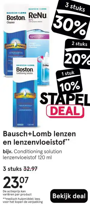 Etos Bausch+Lomb lenzen en lenzenvloeistof aanbieding
