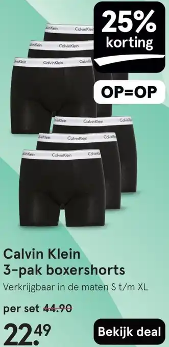 Etos Calvin Klein 3-pak boxershorts aanbieding