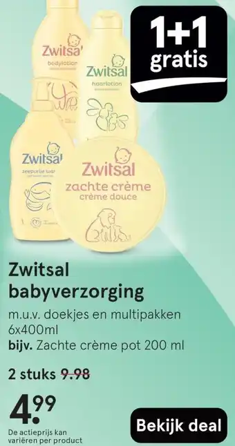 Etos Zwitsal babyverzorging aanbieding