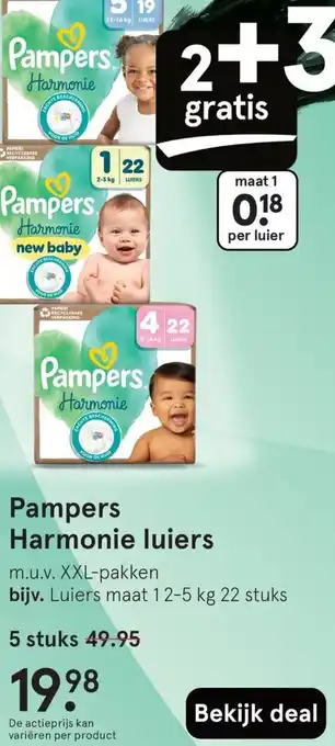 Etos Pampers Harmonie luiers aanbieding