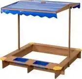 Lobbes Swingking Houten Zandbak met Waterbakken en Afdekzeil aanbieding