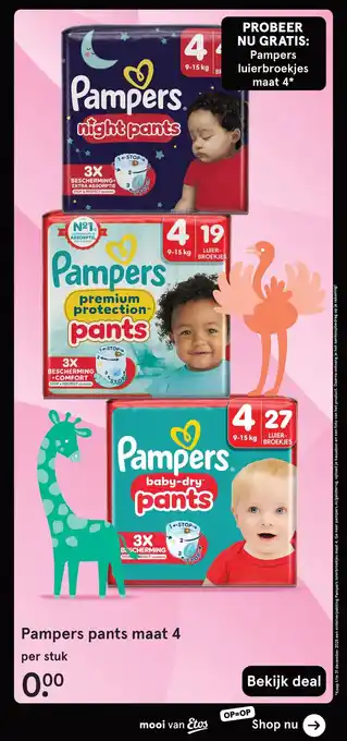 Etos Pampers pants maat 4 aanbieding