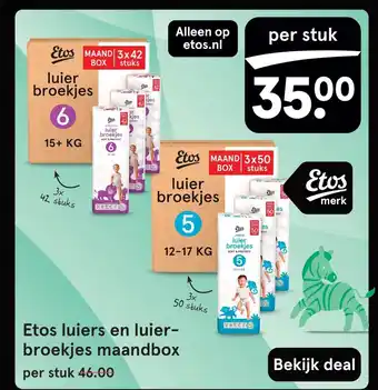 Etos Etos luiers en luier broekjes maandbox aanbieding